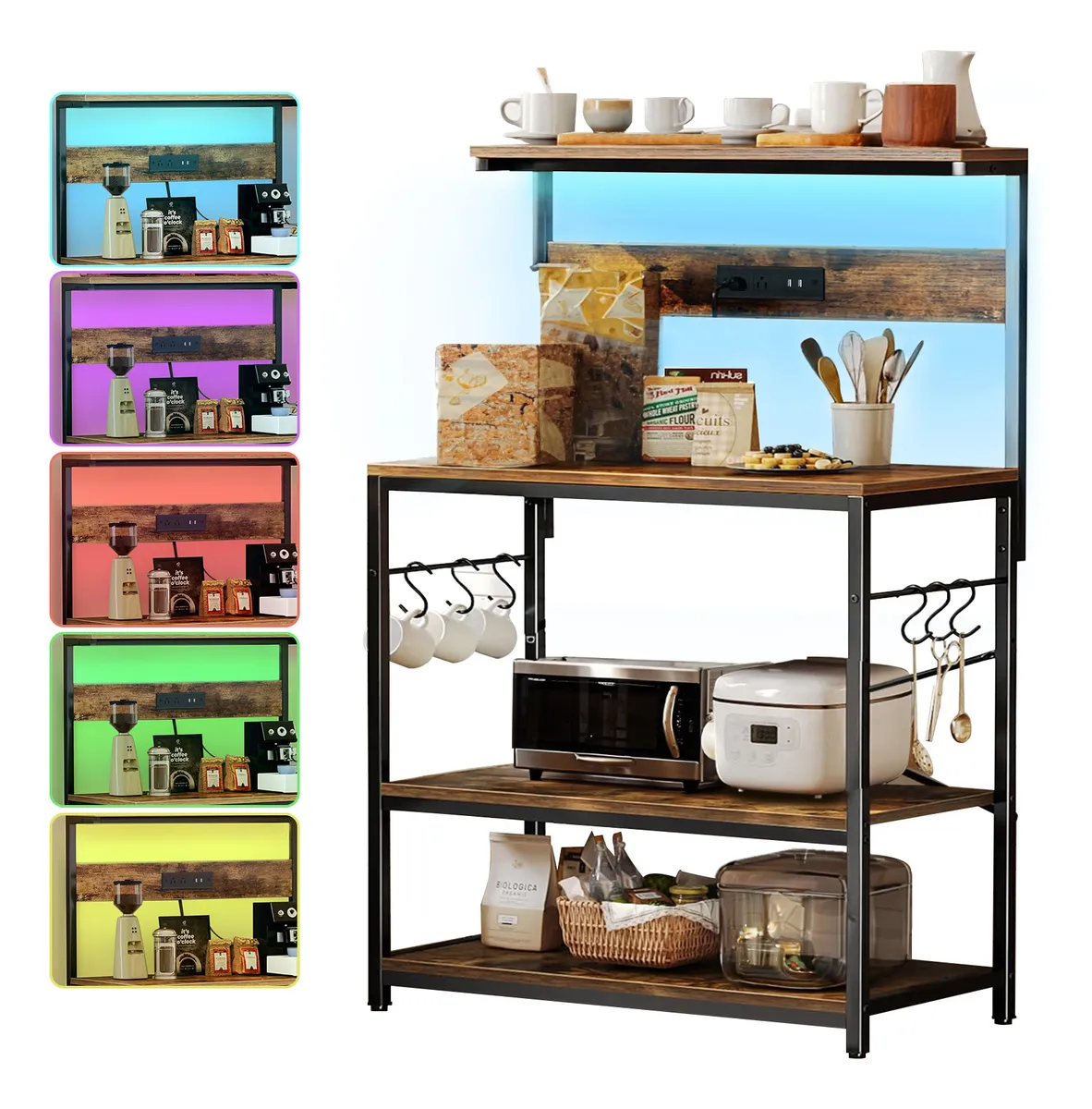 Alacenas Para Cocina Con Estación De Carga Y Luces Led Rgb