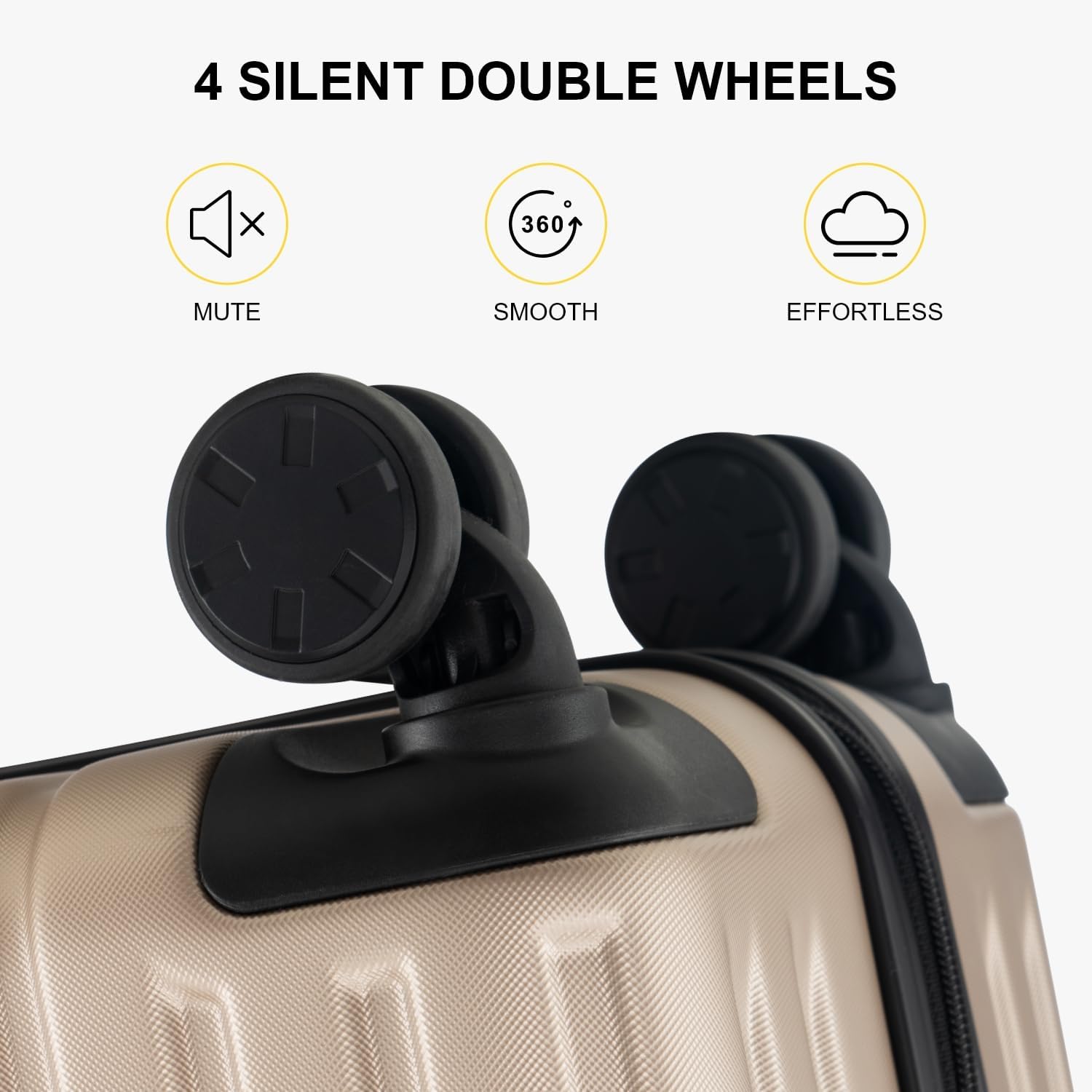 LEVEL8 Grace Maletas de Viaje, 20" Equipaje Expandible, Maletas de Mano con Bolsillo Frontal, con Ruedas Spinner y Cerradura Tsa, Gris