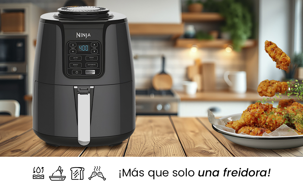 Ninja Air Fryer, AF100, Freidora de Aire, Ninja Foodi, Electrodomestico, Cocina, Saludable, Freir,