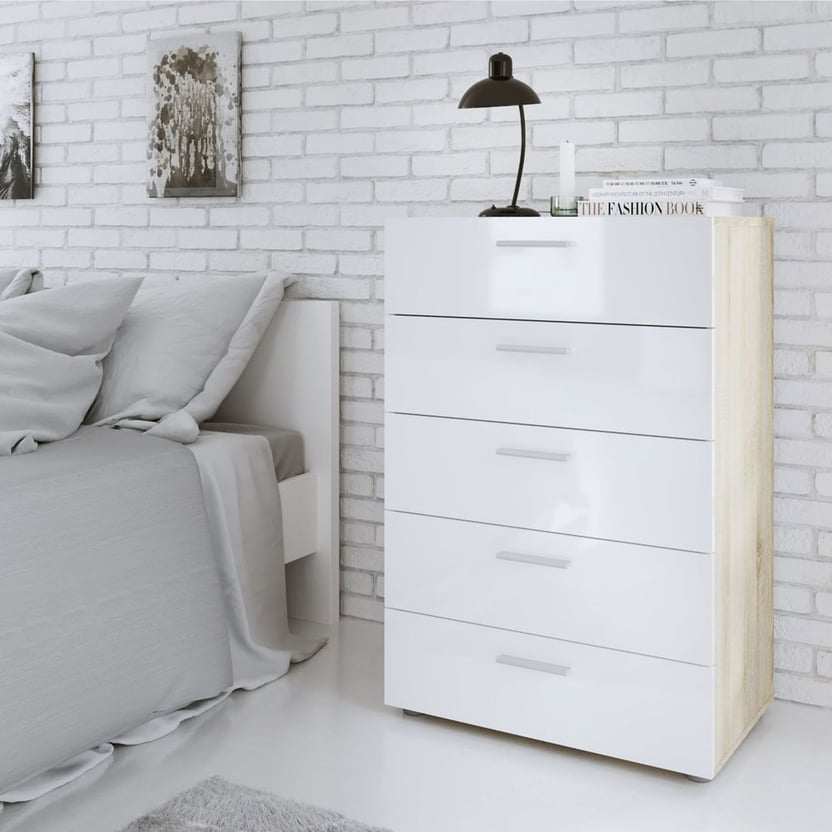 Cómoda 5 cajones blanco Pepe