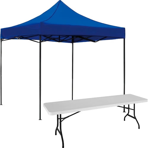 Kit Toldo Carpa 3x3 + Mesa Plegable 1.80m Jardin Exterior