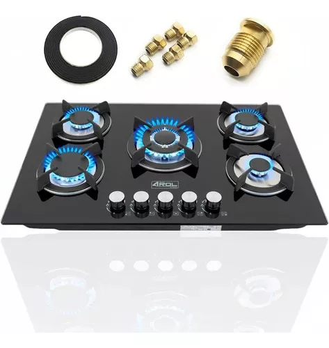 Combo Parrilla y Campana Slim 80 cm Negro Arol - Parrilla P-CN5Q77 y Campana CSL-80BL