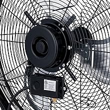 Vista trasera del ventilador montado en la pared