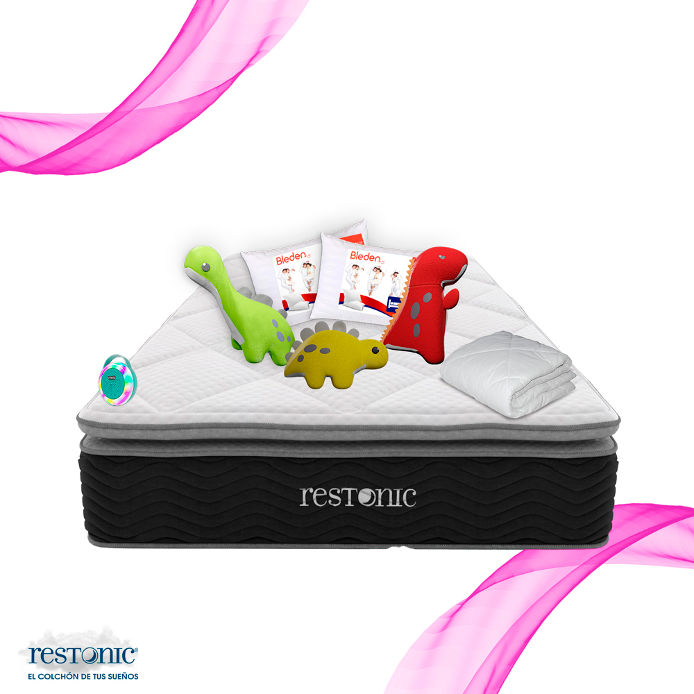 Colchón Individual Dom + 2 Almohadas + Complemento. 