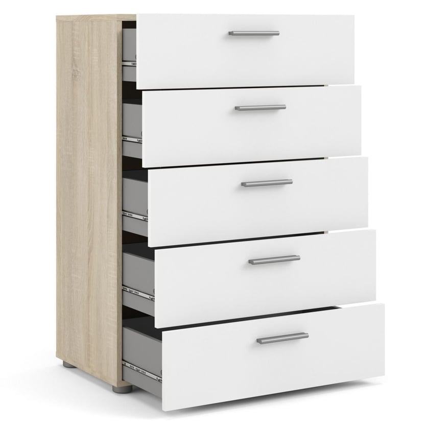 Cómoda 5 cajones blanco Pepe