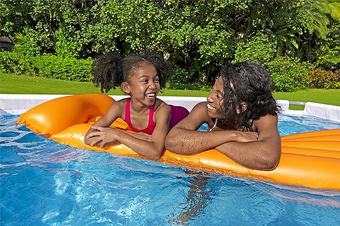 Bestway Power Steel - Juego de Piscina Rectangular de 9 pies 3 Pulgadas x 6 pies 5 Pulgadas x 33 Pulgadas, Incluye Bomba de Filtro de 330 galones y dispensador ChemConnect