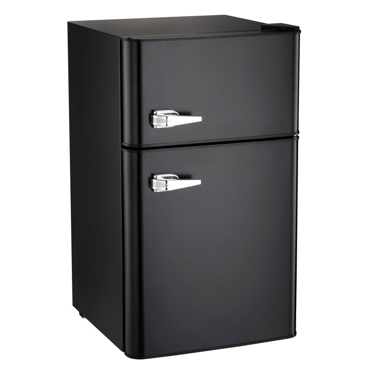 R.W.FLAME Puerta doble 3.2 Cu. Pie. Frigorífico compacto Mini frigorífico con congelador