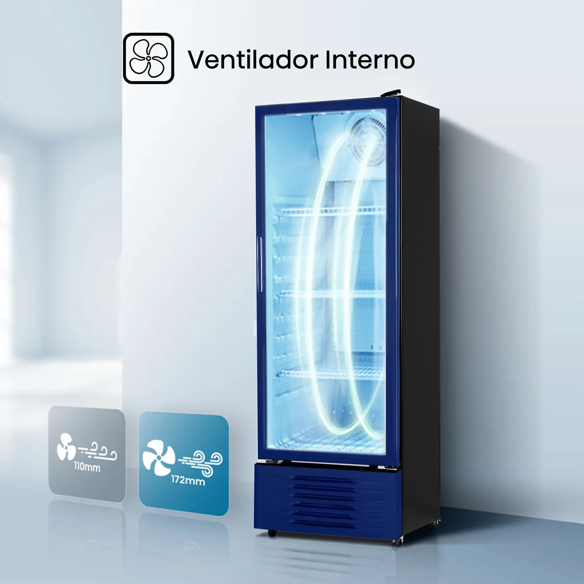Hisense CVC494N3AWX Congelador vertical con puerta de cristal,13 pies cúbicos,Refrigerante Eco-friendly,Sistema de Ventilación Anticondensación,60x65x185cm(AnchoxLargoxAlto)