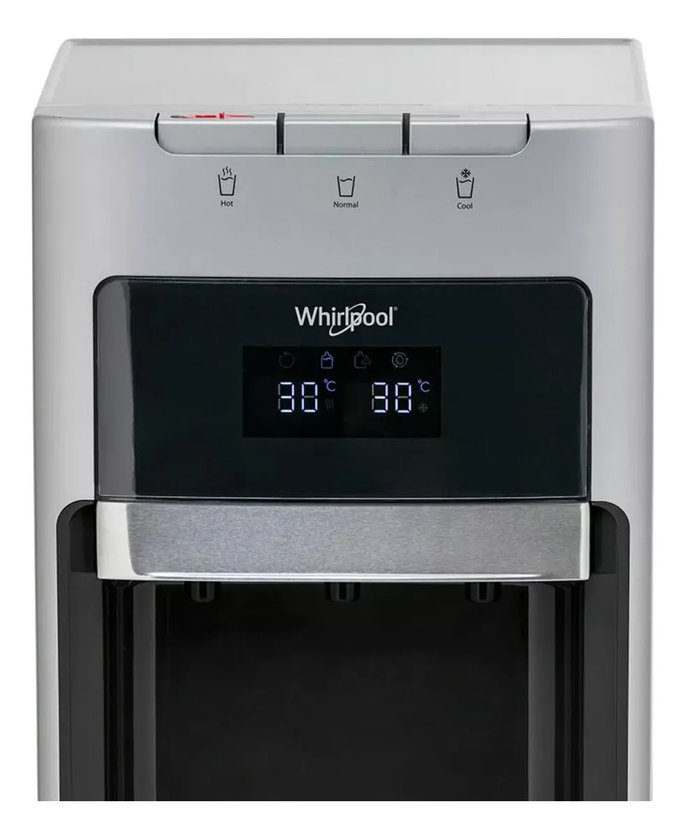 Dispensador De Agua Whirlpool Wk5915bd Enfriador Garrafon Oculto Despachador 3 Llaves Fria Caliente Templada 19l Gris Electrico 110v