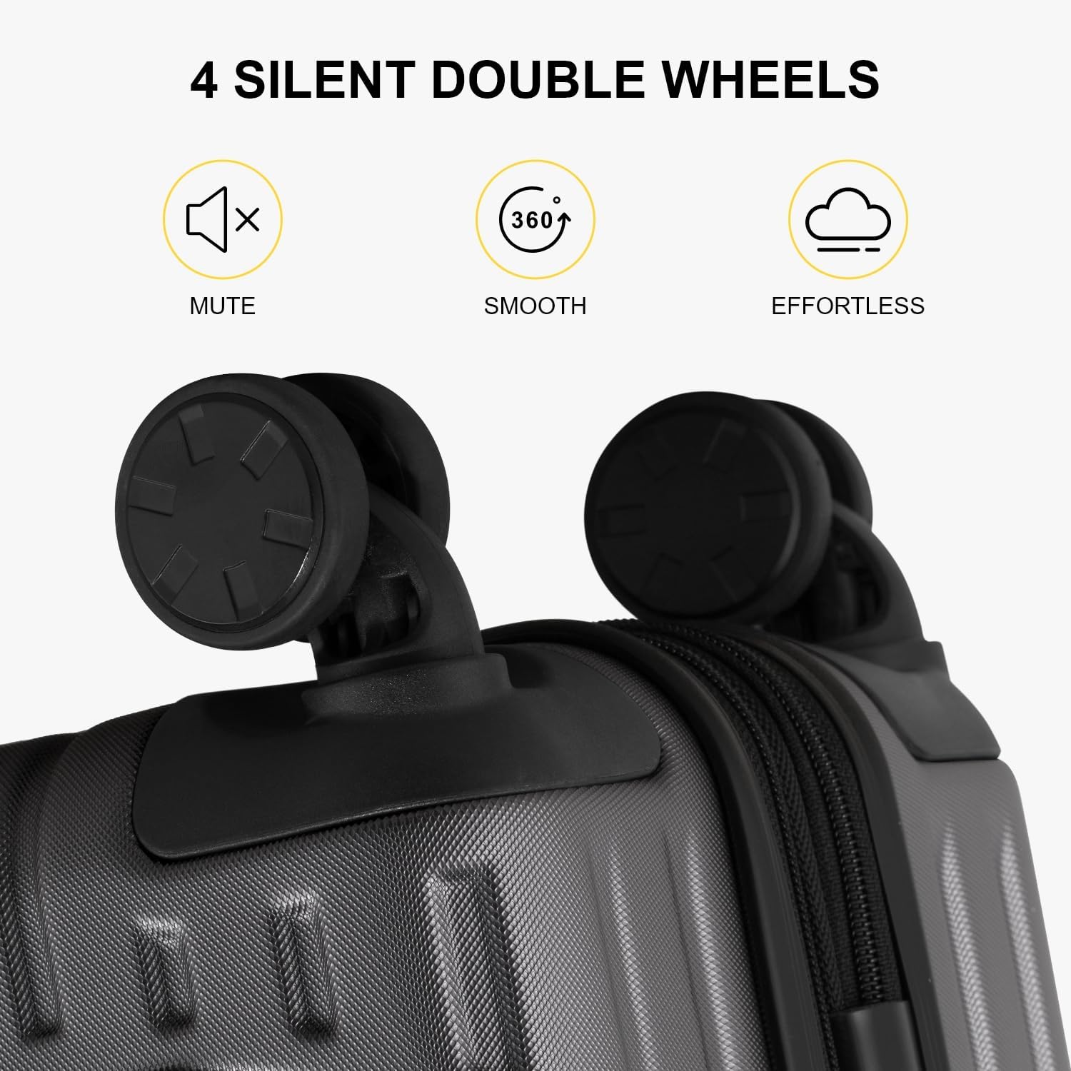 LEVEL8 Grace Maletas de Viaje, 20" Equipaje Expandible, Maletas de Mano con Bolsillo Frontal, con Ruedas Spinner y Cerradura Tsa, Gris