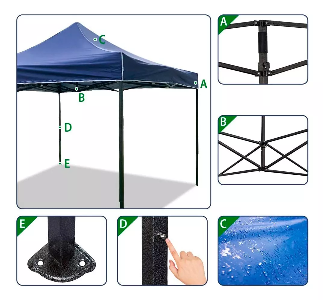 Carpa Toldo Plegable 3x3 Impermeable Reforzado Uso Rudo