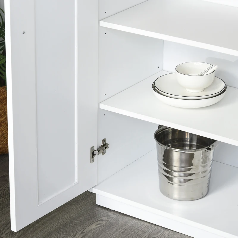 Armario con puertas y cajones, estantería ajustable.