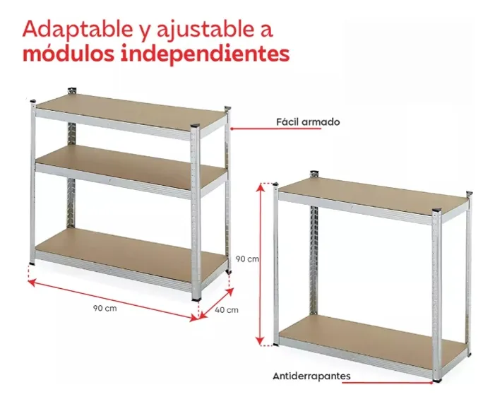 Estante Anaquel Rack Repisas 5 Niveles Metalico 180x40x90 Cm