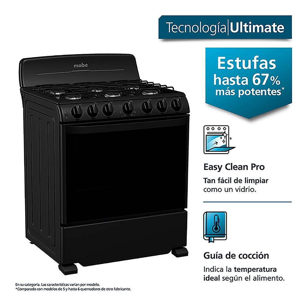 Combo Mabe Estufa 30 pulgadas con Microondas 0.9 Pies EM7630BHMM09N Negro