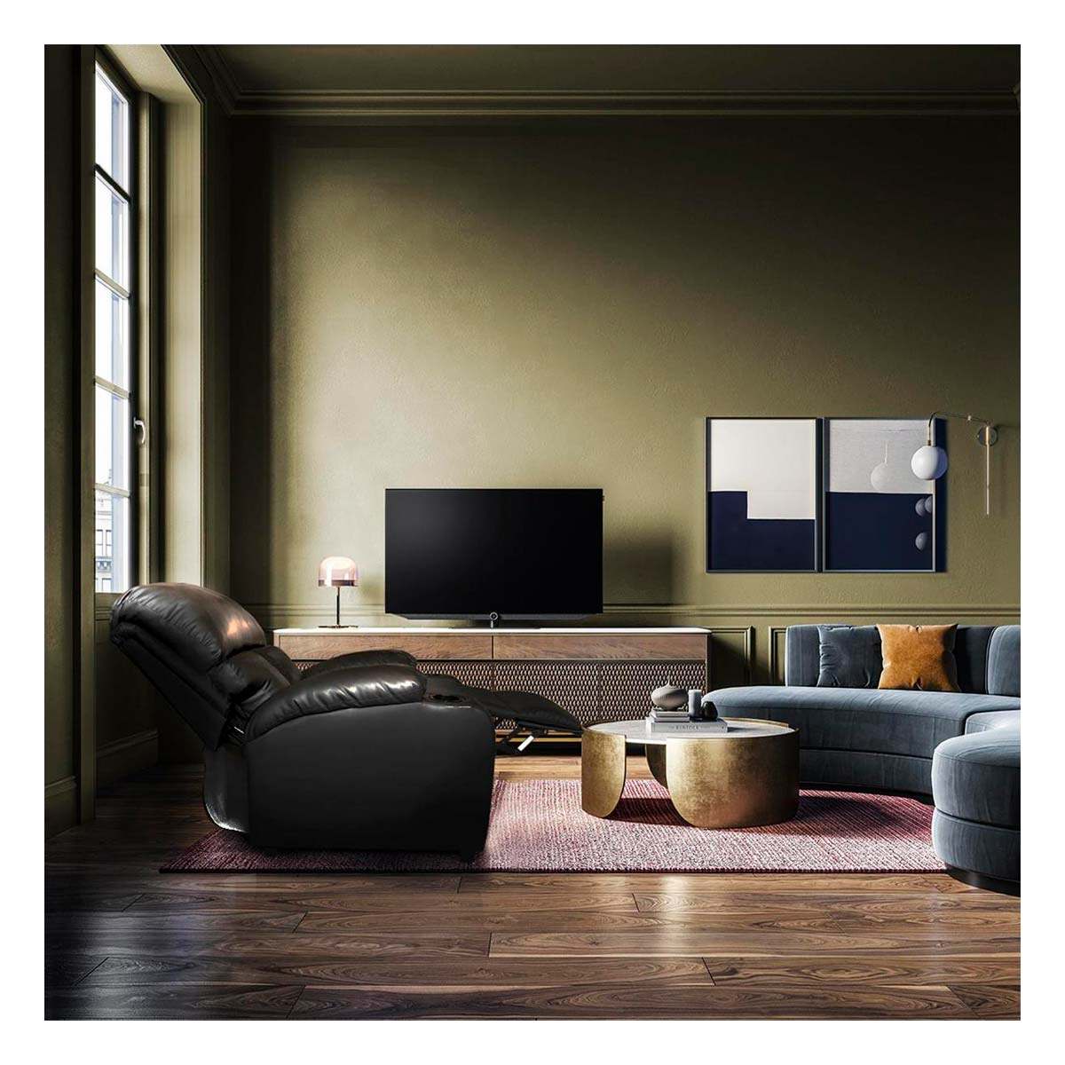 Sillón Midtown Concept Reposet con Porta Vaso Reclinable Café