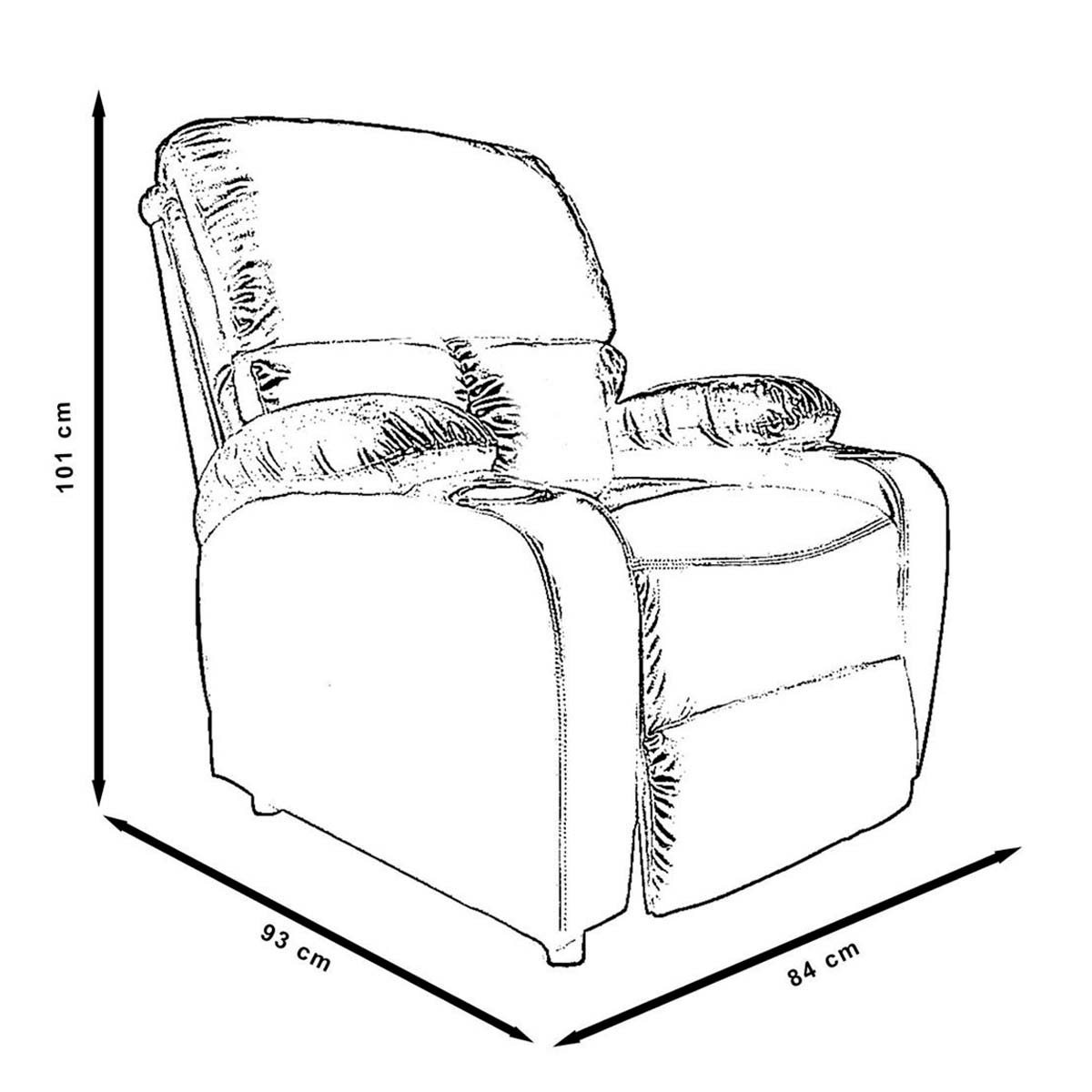 Sillón Midtown Concept Reposet con Porta Vaso Reclinable Café