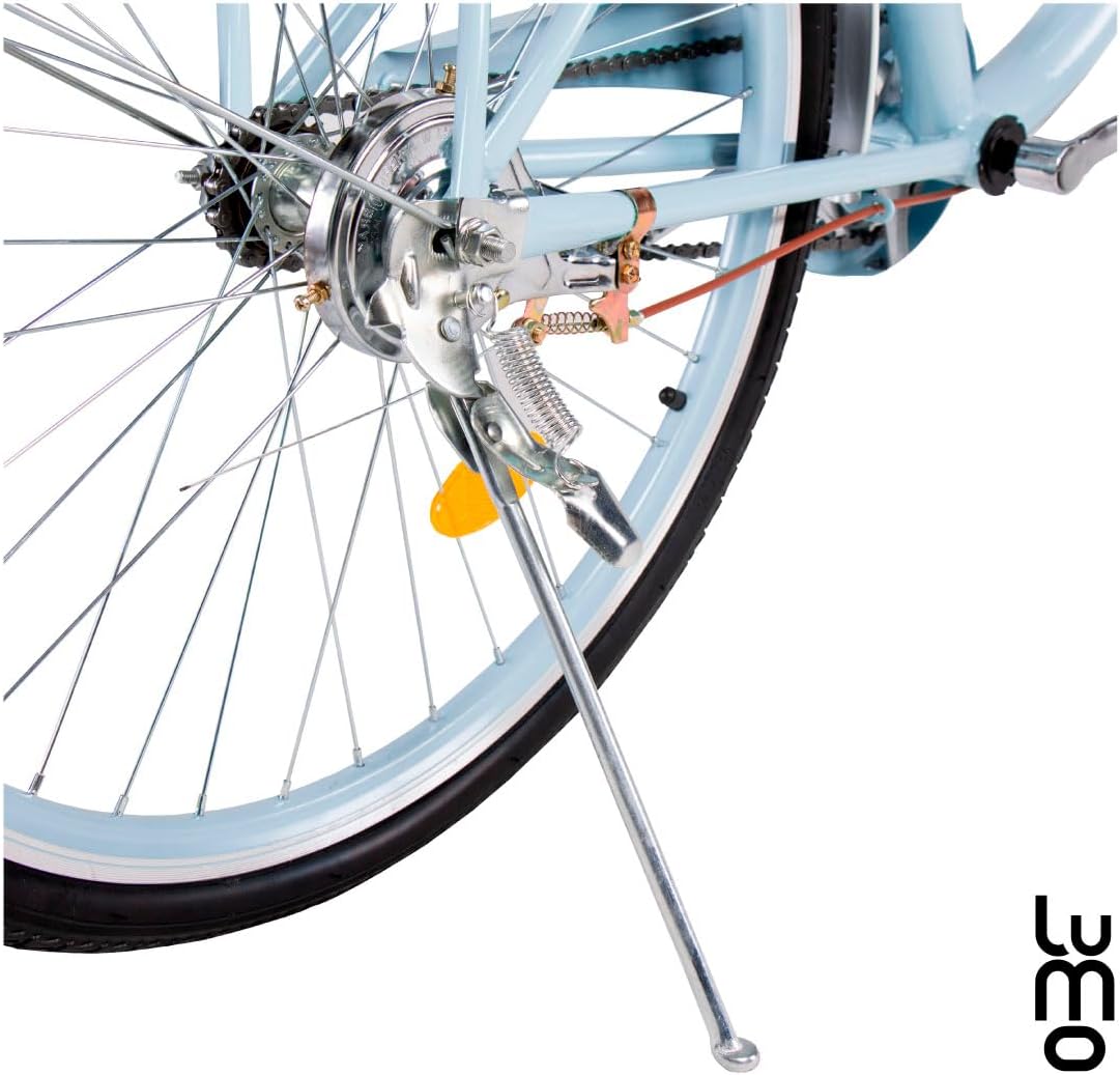 LUMO HOME Bicicleta Urbana Retro, Bicicleta Rodada 26, Marco y Estructura de Acero con Canasta para Bicicleta, Diseño Clásico Vintage, Pie de Apoyo, Bicicleta Adulto