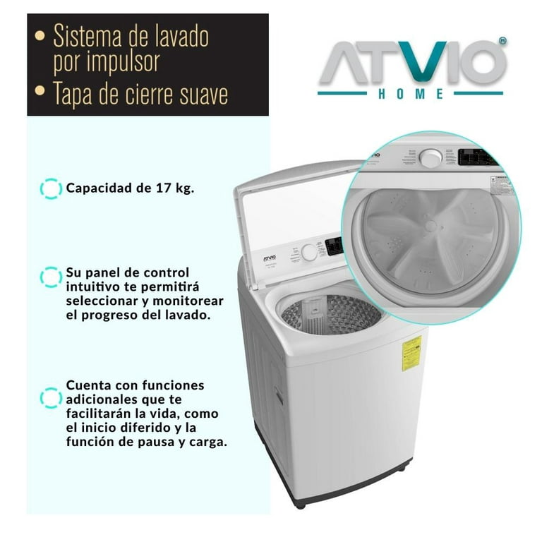 Lavadora Atvio Automática TL 17 Kg Color Blanca