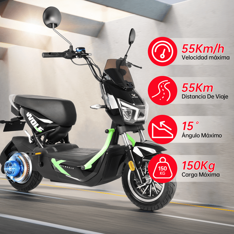 Motobici eléctrica Honey Whale ZL Negro/Verde HONEY WHALE ZL