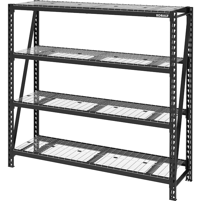 Estantería utilitaria de 4 niveles de acero empernado Kobalt de alta resistencia (77 pulgadas de ancho x 24 pulgadas de profundidad x 72 pulgadas de alto), (capacidad de 1500 libras por estante)
