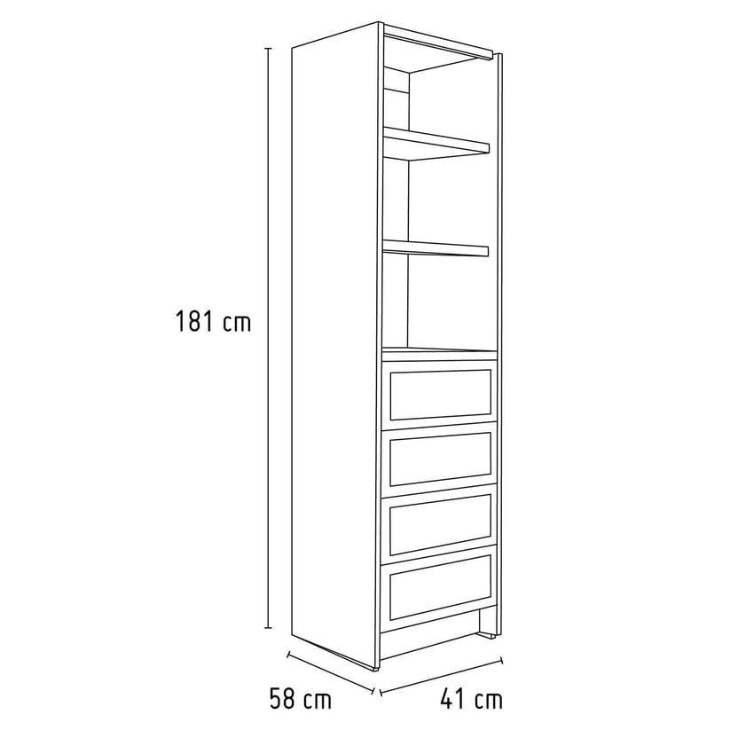 Cajonera con 4 compartimentos Natural