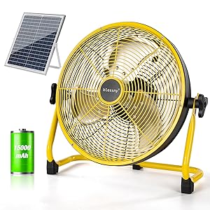 Ventilador de piso con panel solar