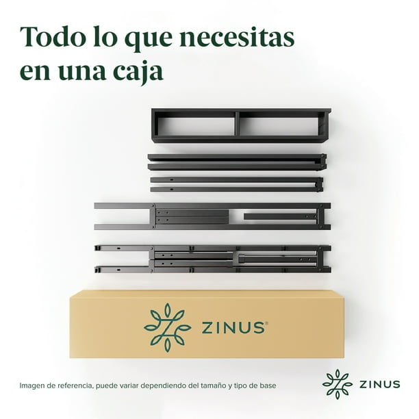 Base de Cama Queen Size Zinus Justin de Metal Resistente Montaje Fácil para todas las edades