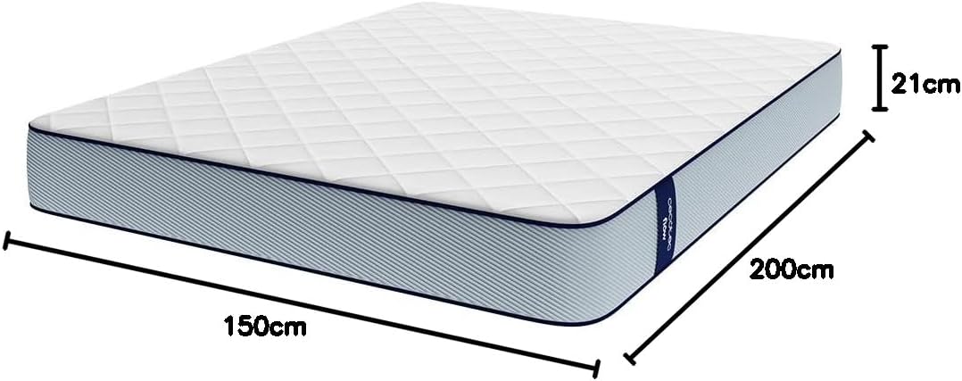 Cecotec Colchón Viscoelástico Flow PureVital 1900 Medida 90x190. Multicapa, Altura 21cm, Firmeza Alta, Núcleo FoamVital, Doble Cara Dual System para Invierno y Verano