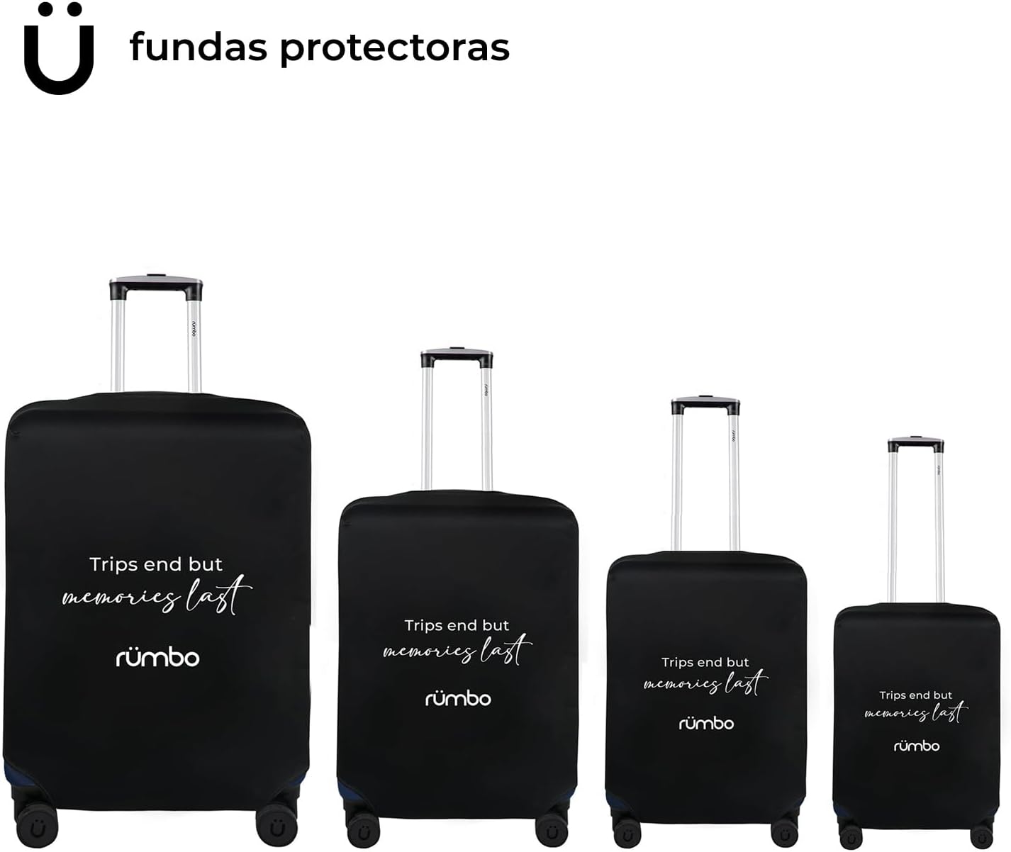 RUMBO | Juego de Maletas De Viaje Rígidas 4 Pzas – Maletas ABS Resistente Gris Plata – Ruedas Giratorias 360°