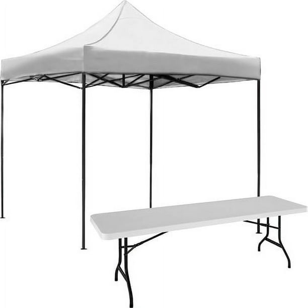 Kit Toldo Carpa 3x3 + Mesa Plegable 1.80m Jardin Exterior