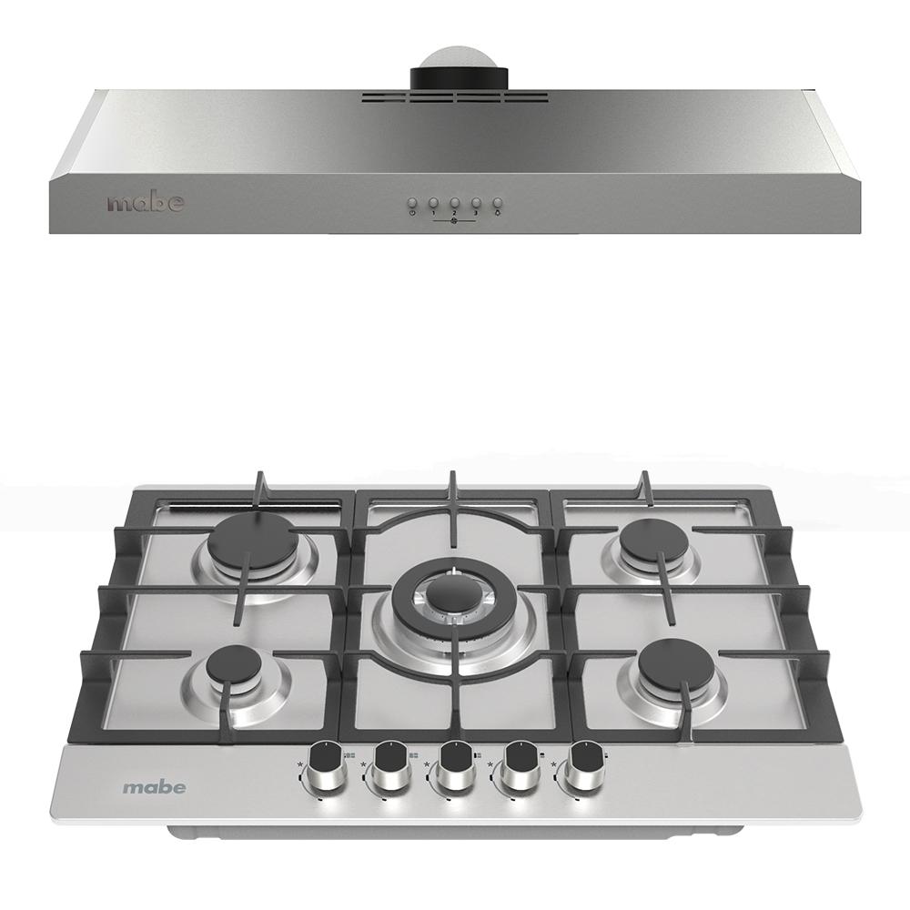 Combo Mabe Parrilla 76 cm con Campana PM76CMP76SX0 Acero