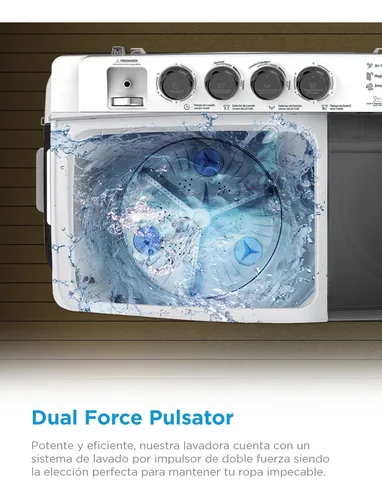 Lavadora Semiautomática Dos Tinas 19kg Twin Force Pulsator