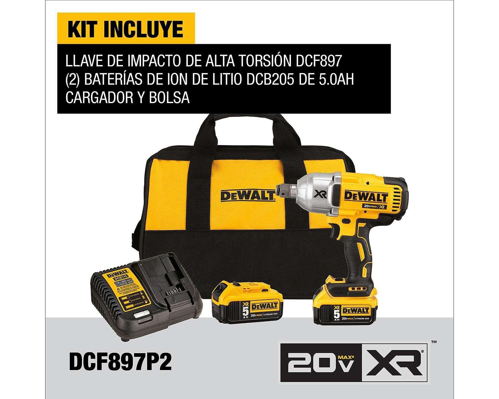 Llave de Impacto Dewalt DCF897P2 20 v