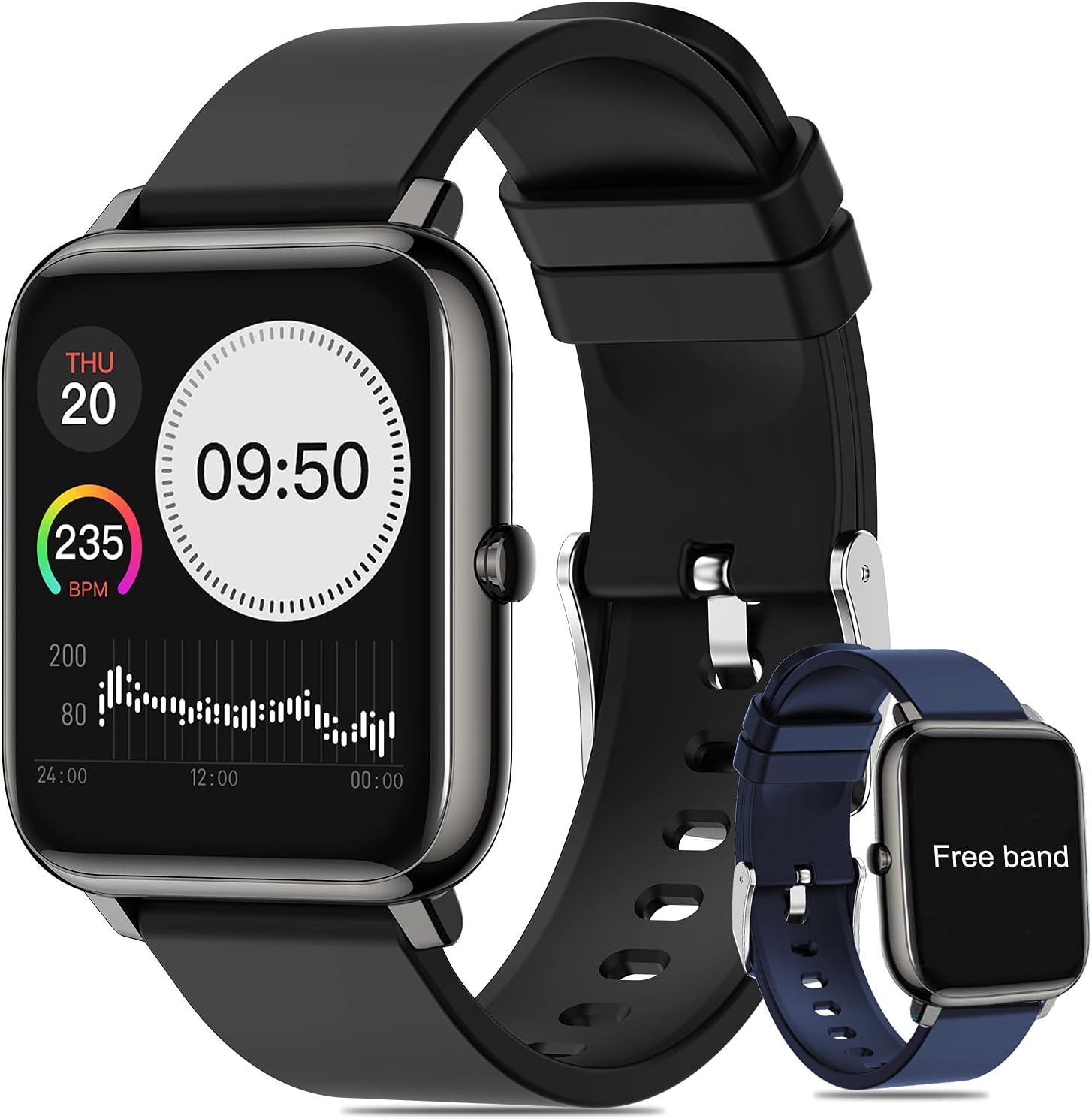 Salandens Smartwatch, Reloj Inteligente Mujer y Hombre Smartwatch Presion Arterial Monitor Pulser, Impermeable IPX7,con Monitor De Frecuencia Cardíaca, Monitor De Calorías, Podómetro,GPS, etc