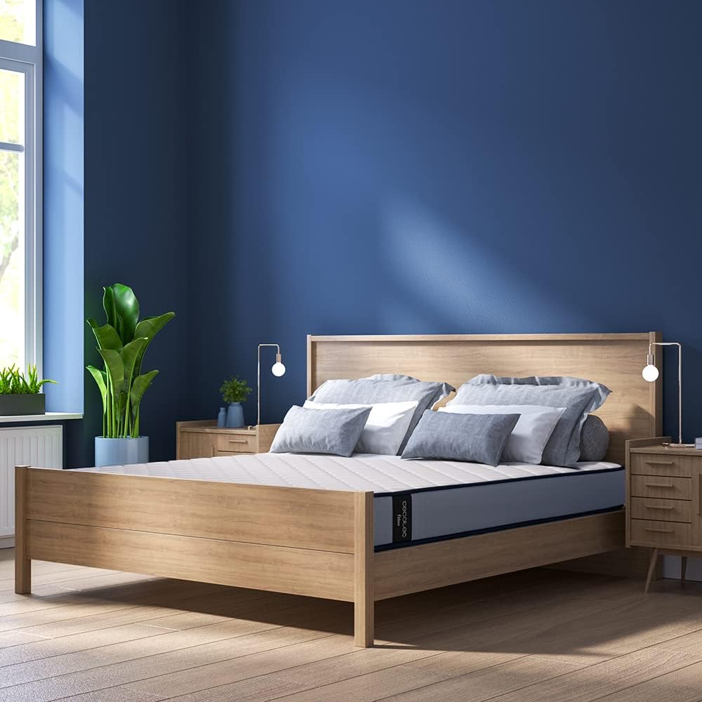 Cecotec Colchón Viscoelástico Flow PureVital 1900 Medida 90x190. Multicapa, Altura 21cm, Firmeza Alta, Núcleo FoamVital, Doble Cara Dual System para Invierno y Verano