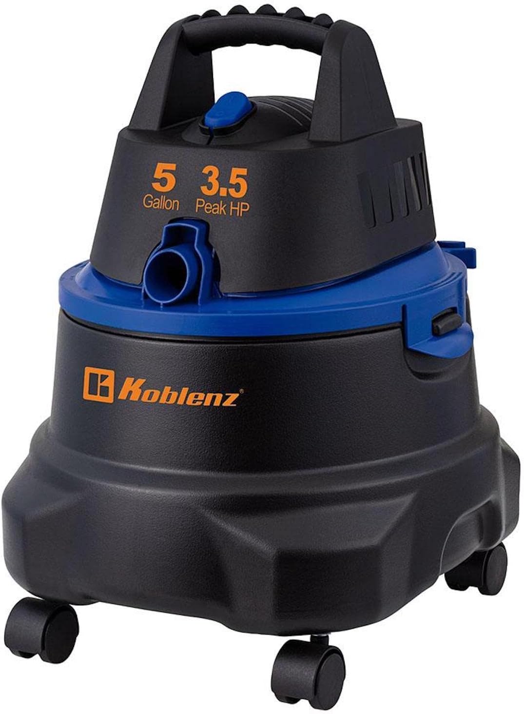 Koblenz WD-5 MA - Aspiradora Seco Mojado 3 en 1 con Sistema de Expulsión de Aire, Cable eléctrico y Accesorios, Tanque con Capacidad de 5 galones y Motor de 3.5 HP