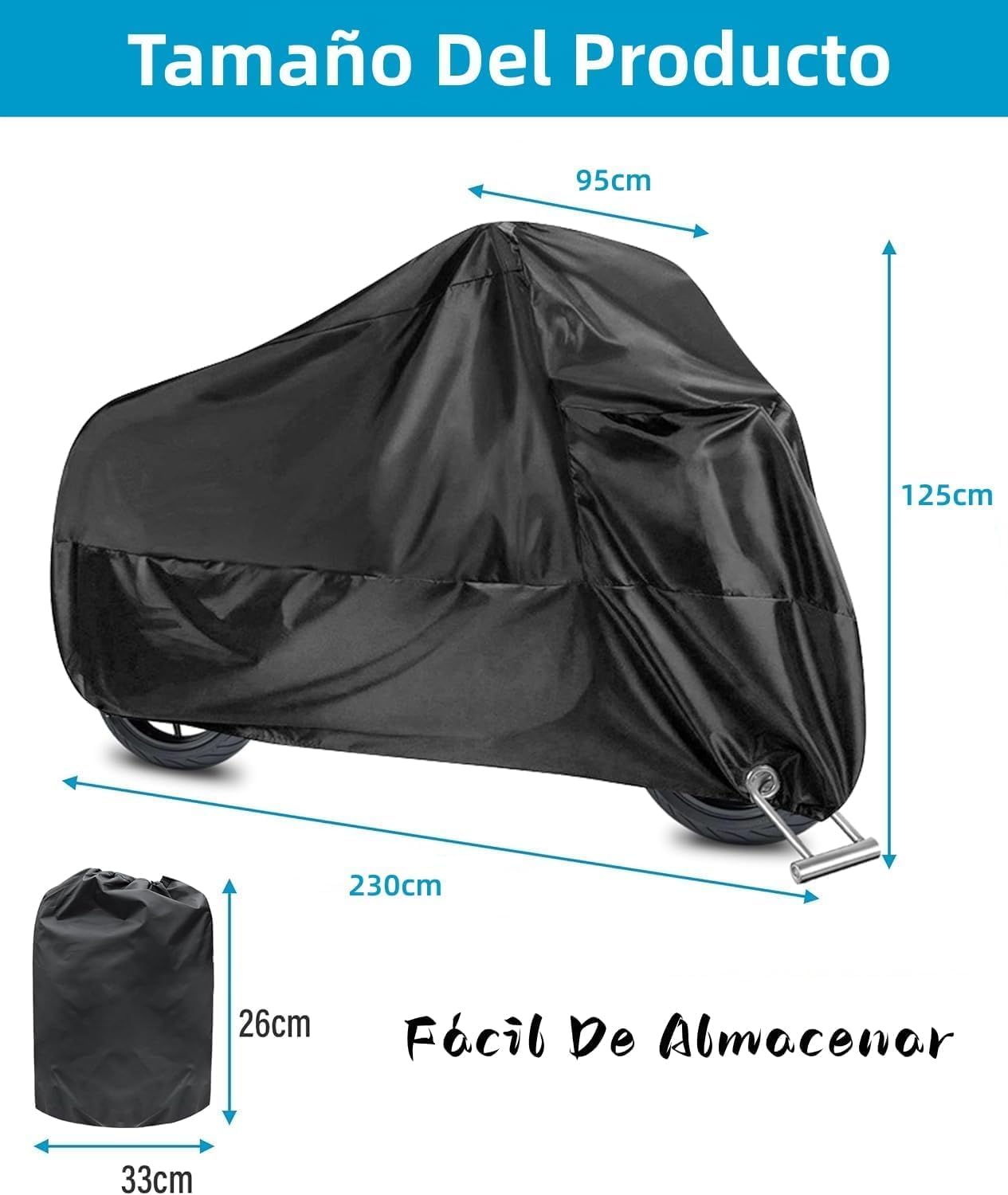 PUBAMALL Cubierta Impermeable para Motocicletas, protección contra el Polvo, escombros, Lluvia y Clima, Aptos para Motocicletas como Honda, Yamaha, Suzuki, Harley y más
