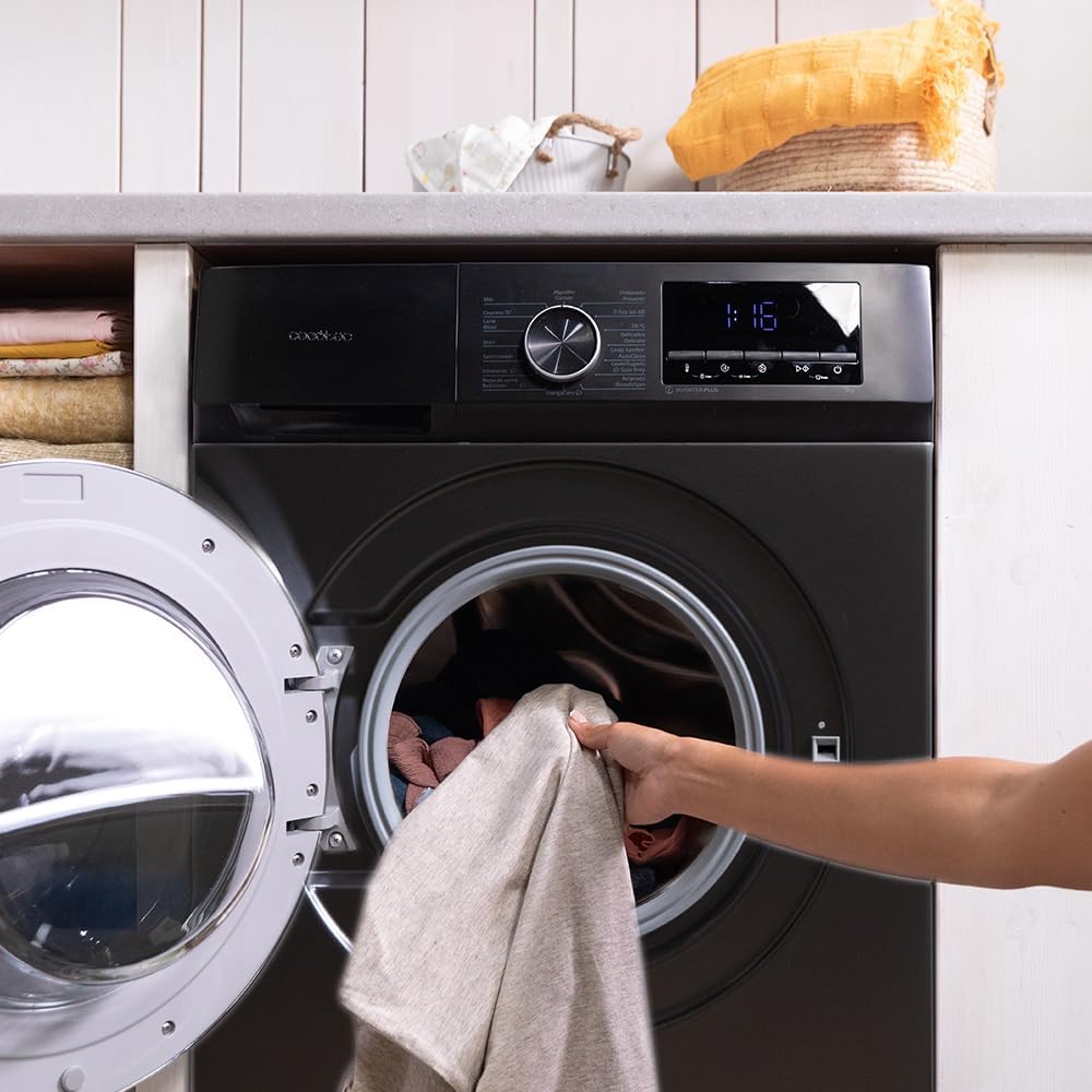 Cecotec Lavadora 8Kg Carga Frontal Bolero Dresscode 8500 Inverter A. 1900W, 1400 rpm, Motor Inverter Plus, Bajo Consumo, 16 Programas, SteamMax, Delay Start, Blanco