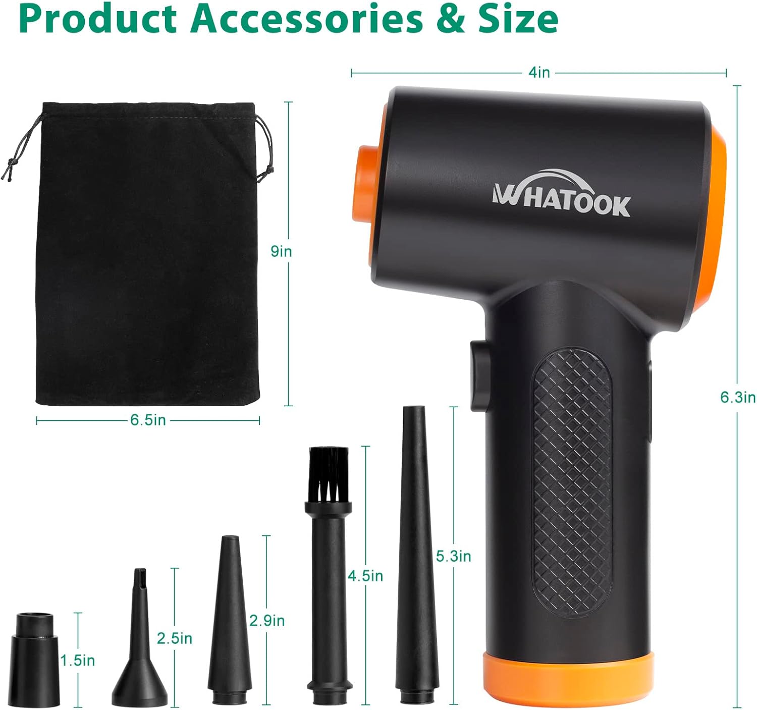 Soplador de Polvo Eléctrico，Plumero de Aire Comprimido，Potente 3 Velocidades 60000 RPM，Batería Recargable de 6000 mAh，Con Luz LED, para Ordenador, Coche, Oficina,Sofá，Sustituto de Aire Comprimido