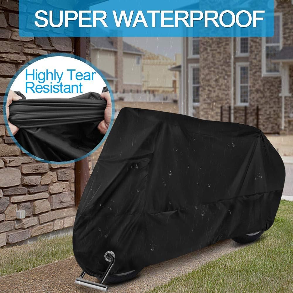 PUBAMALL Cubierta Impermeable para Motocicletas, protección contra el Polvo, escombros, Lluvia y Clima, Aptos para Motocicletas como Honda, Yamaha, Suzuki, Harley y más