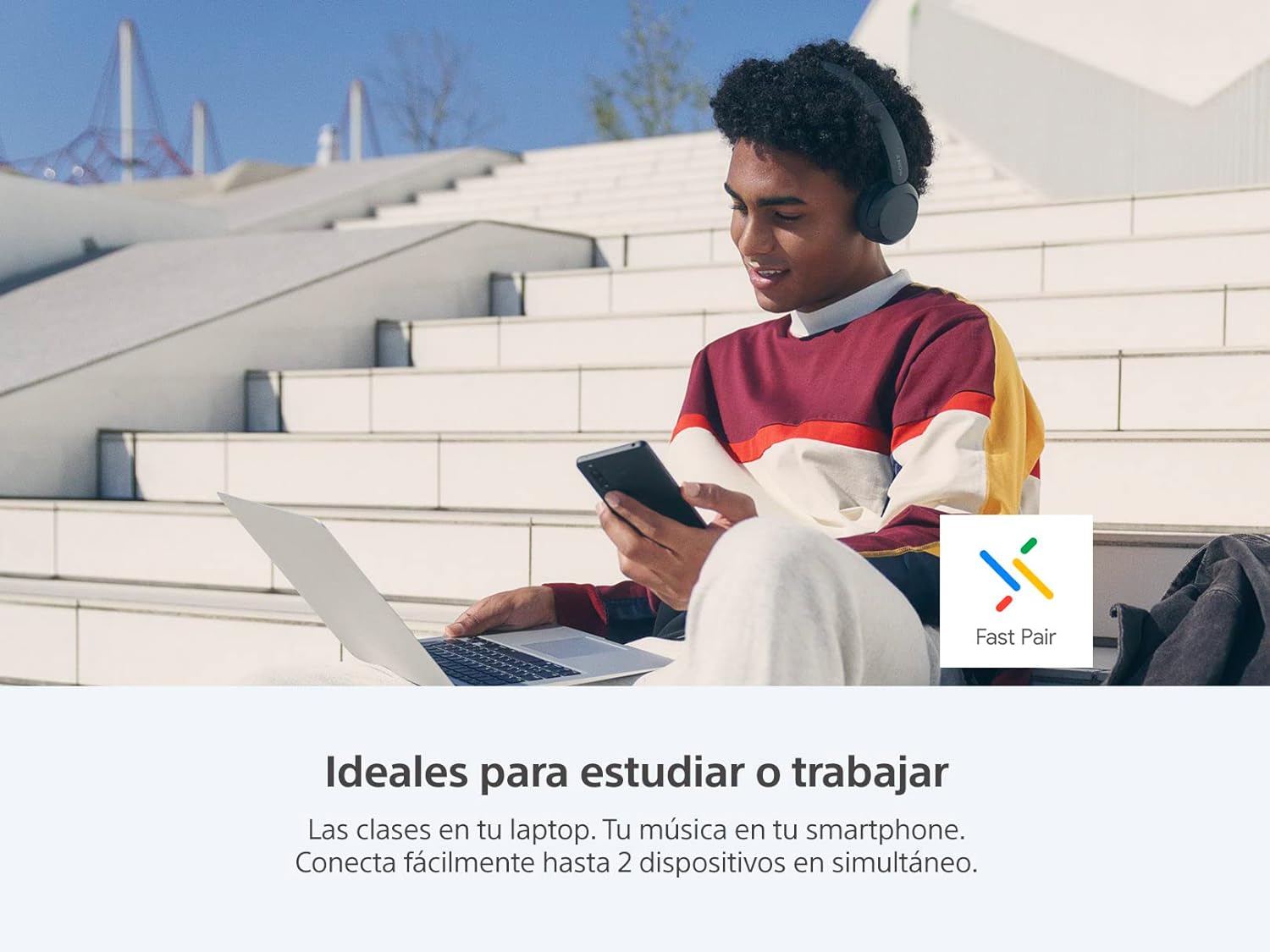 Sony Audífonos inalámbricos on-Ear WH-CH520 hasta 50 Horas de duración de batería