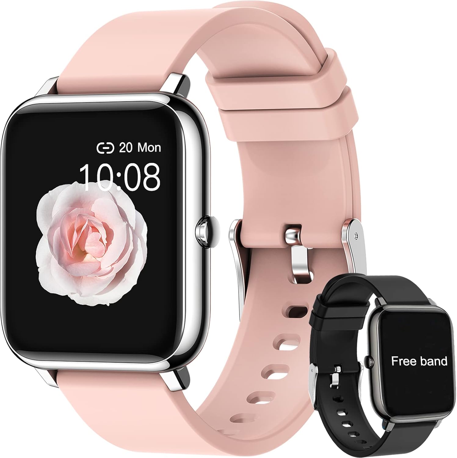 Salandens Smartwatch, Reloj Inteligente Mujer y Hombre Smartwatch Presion Arterial Monitor Pulser, Impermeable IPX7,con Monitor De Frecuencia Cardíaca, Monitor De Calorías, Podómetro,GPS, etc