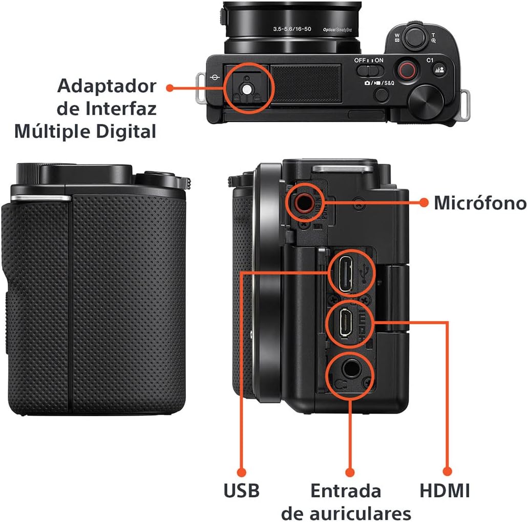 Sony Alpha Cámara Vlogging mirrorless de Lentes Intercambiables Sensor APS-C con Lente Zoom 16-50 mm f/3.5-5.6 I ZV-E10