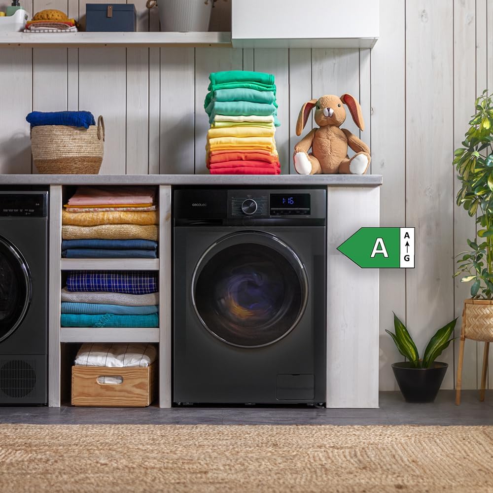 Cecotec Lavadora 8Kg Carga Frontal Bolero Dresscode 8500 Inverter A. 1900W, 1400 rpm, Motor Inverter Plus, Bajo Consumo, 16 Programas, SteamMax, Delay Start, Blanco