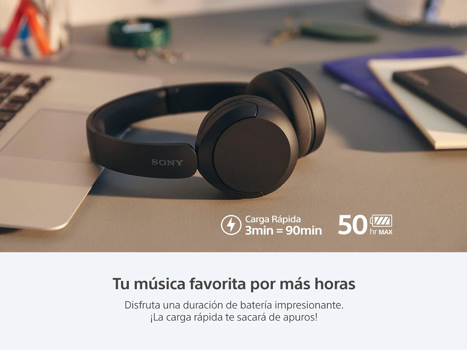 Sony Audífonos inalámbricos on-Ear WH-CH520 hasta 50 Horas de duración de batería