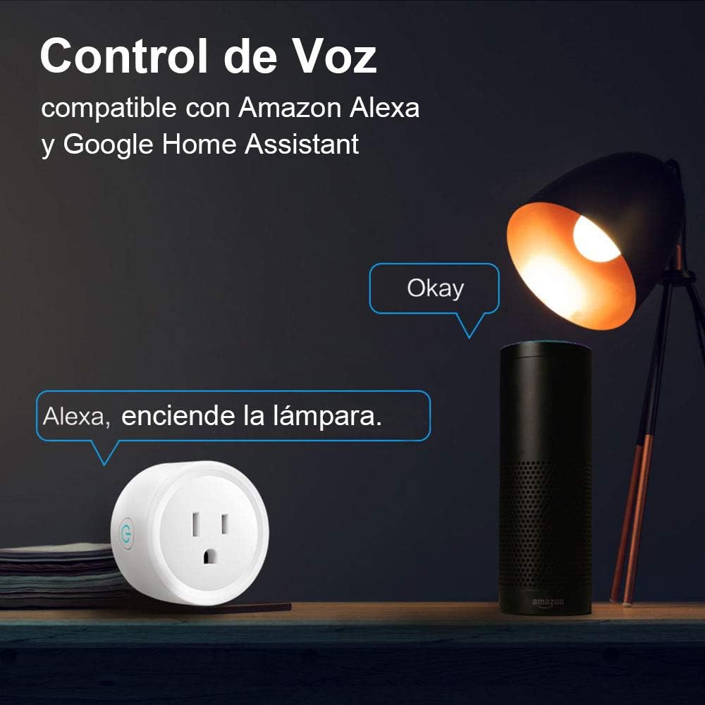 E T EASYTAO | Wifi Smart Plug Paquete de 2, Enchufe Inteligente, Toma de Corriente Inalámbrica Compatible con Amazon Alexa, Google Home y IFTTT,Control Remoto via APP los Dispositivos Eléctricos