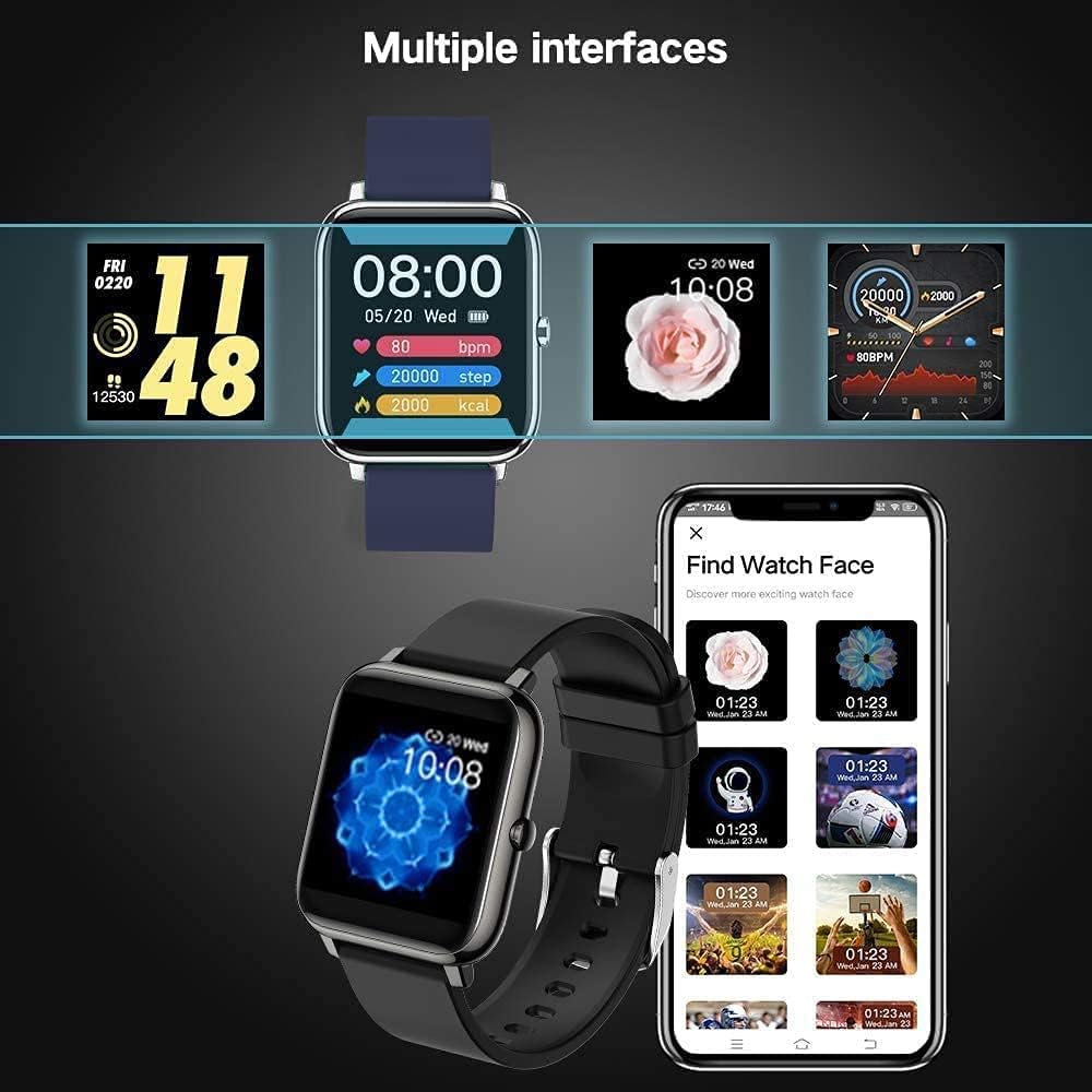 Salandens Smartwatch, Reloj Inteligente Mujer y Hombre Smartwatch Presion Arterial Monitor Pulser, Impermeable IPX7,con Monitor De Frecuencia Cardíaca, Monitor De Calorías, Podómetro,GPS, etc