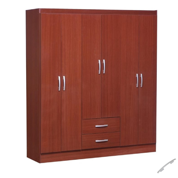 Closet Caoba 6 puertas 2 cajones