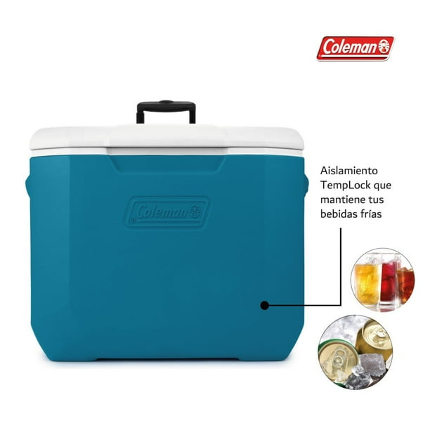 Hielera Con Ruedas Coleman Manija Telecópica, 60qt Coleman