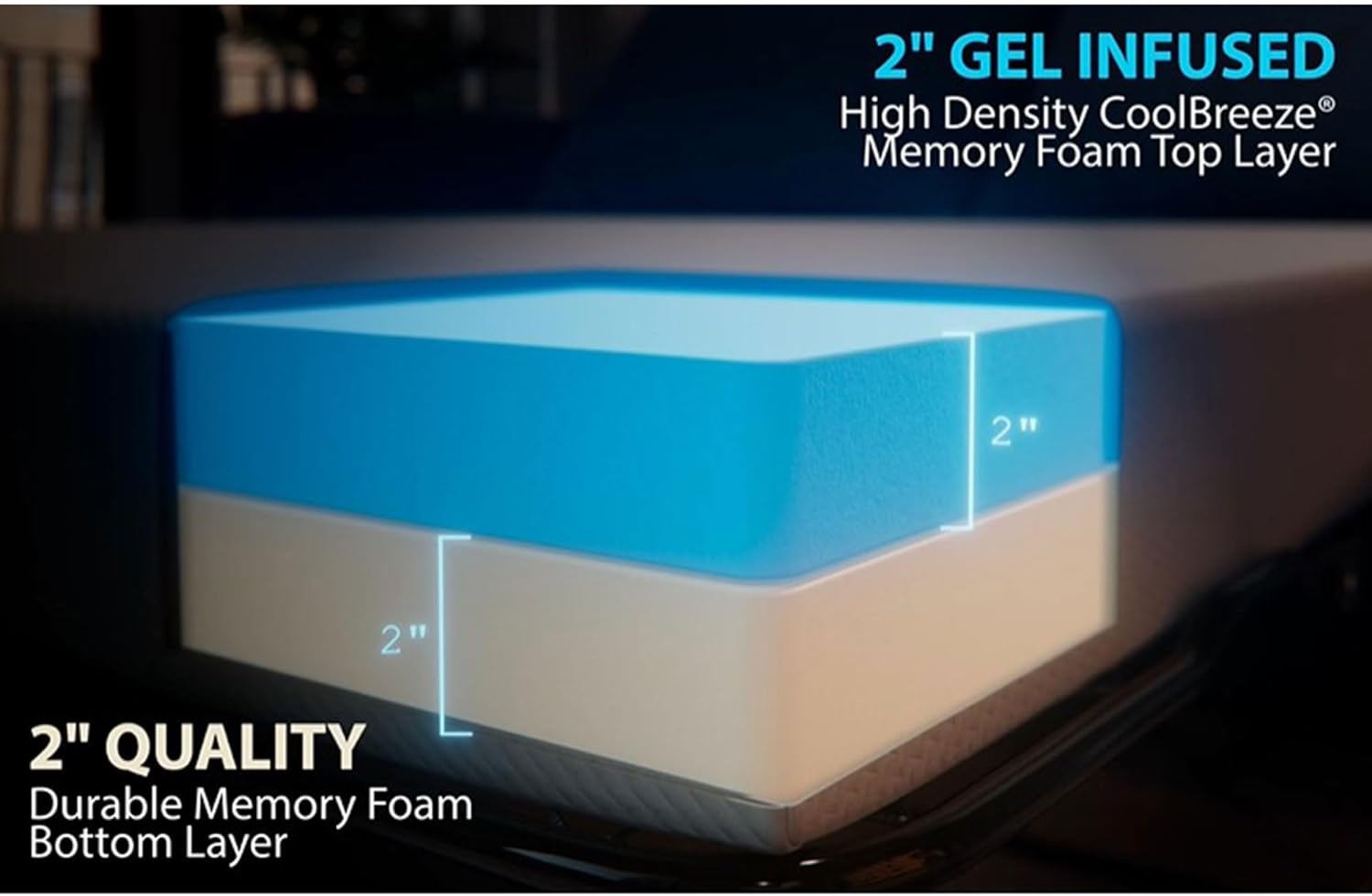 DynastyMattress Colchón de Espuma viscoelástica de Gel frío de 4 Pulgadas para sofá Plegable Convertible -almohada